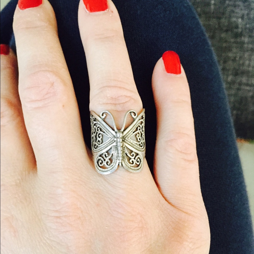 Vintage sterling silver butterfly ring, 6/6.5